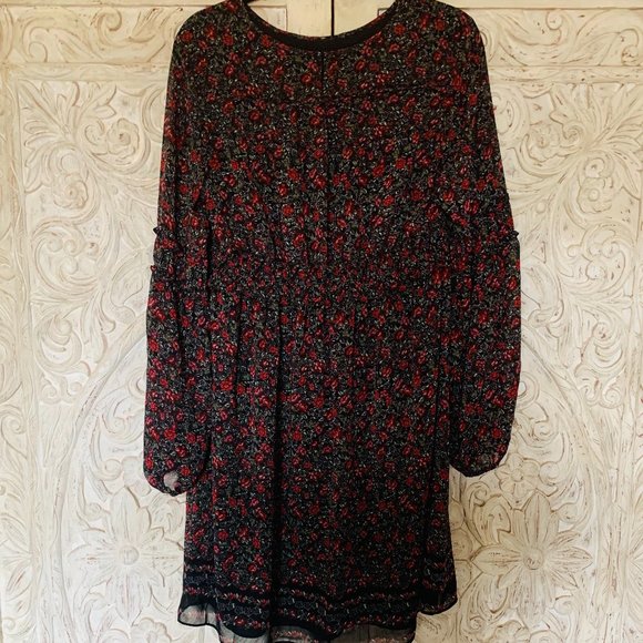 Max Studio Flower Bohemian Boho Long Sleeve Dress - Picture 1 of 4